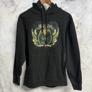 Santana Africa Speaks Hoodie Sweatshirt Mens Medium Black